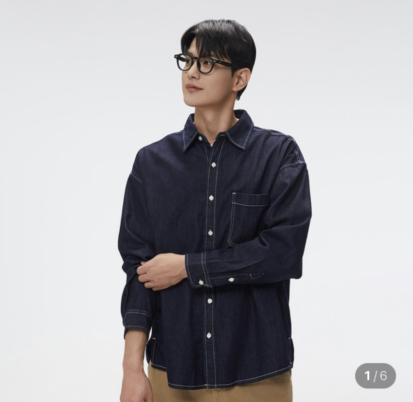 Sơ mi denim overfit Spao 1,3 feet