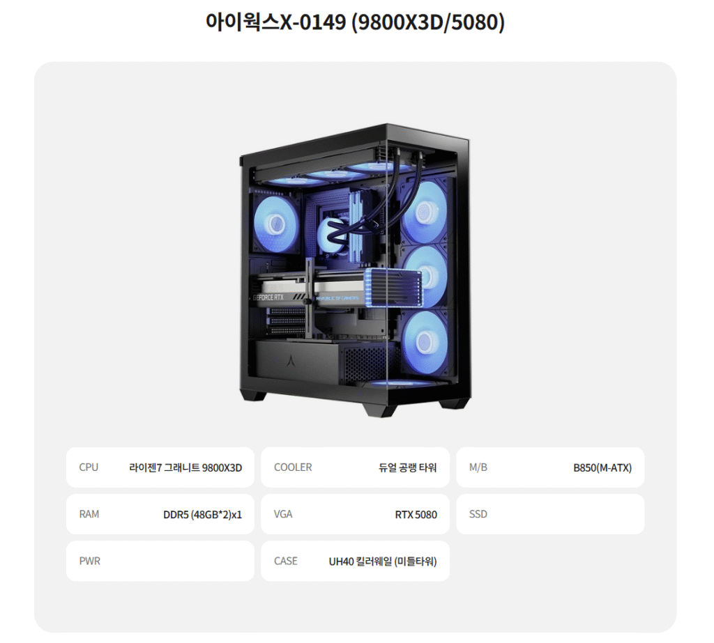 [Khác] Thân máy hoàn chỉnh 9800x3D + RTX5080 + DDR5 96GB