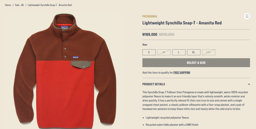 Patagonia Synchilla Đỏ nhẹ