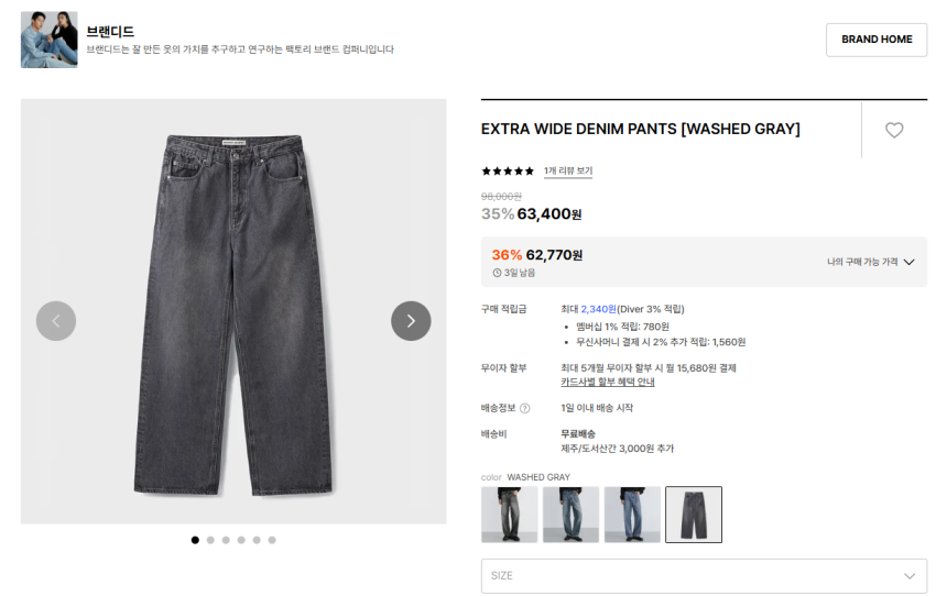 Quần denim cực rộng có thương hiệu