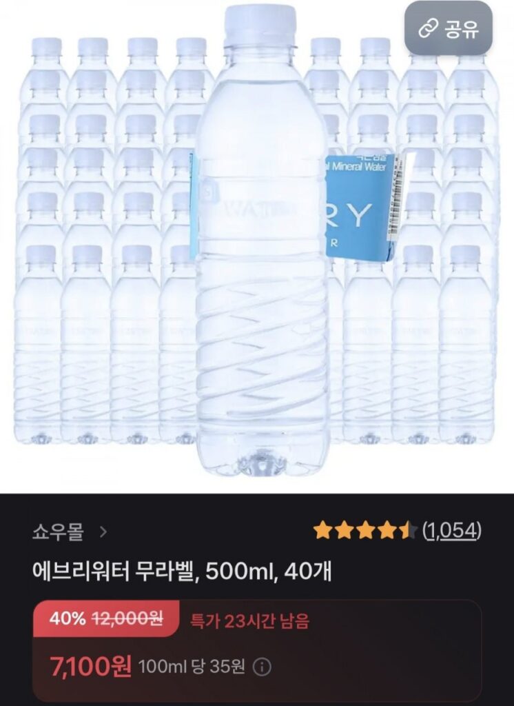 Everywater không nhãn 500ml 40 chiếc