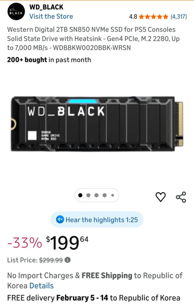 Tản nhiệt NVMe SSD SN850 2TB