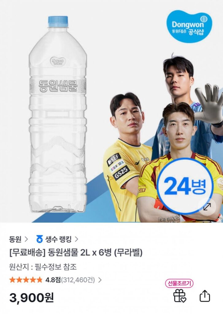 Nước suối Dongwon 2L x 6 chai