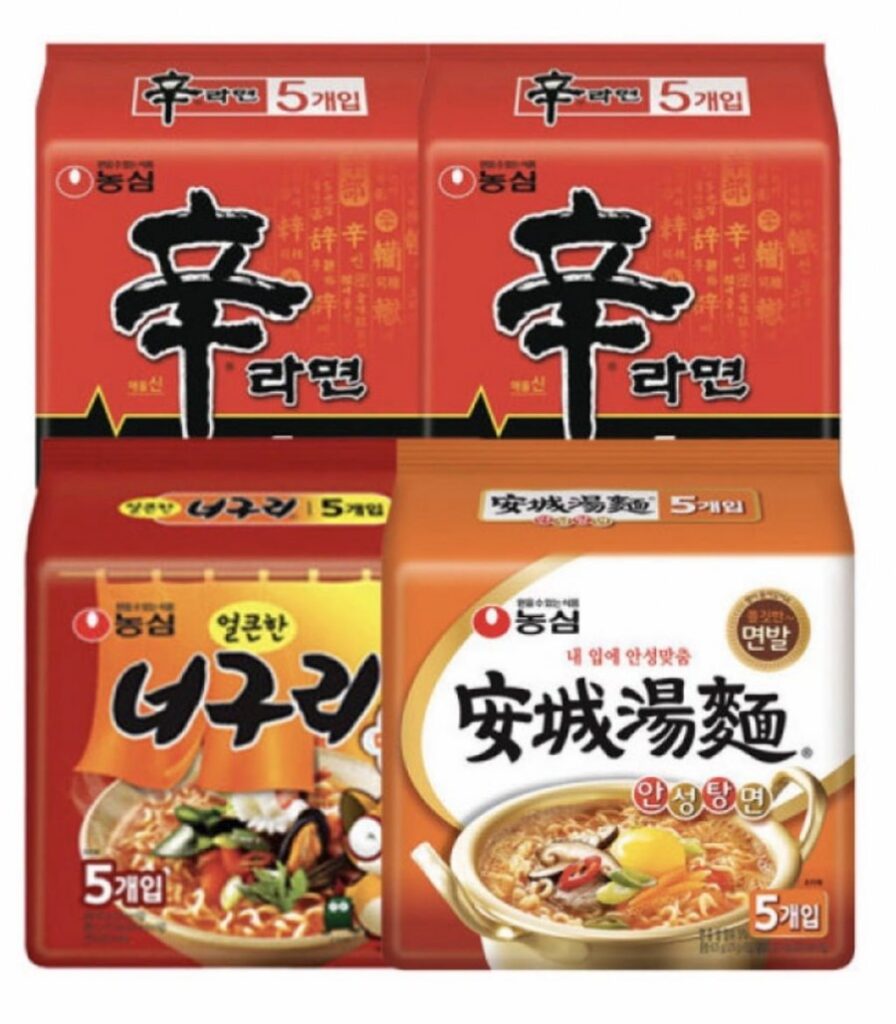 Nongshim ShinShin Anner Shin Ramyun 10 túi, Anseongtangmyeon 5 túi, Neoguri 5 túi