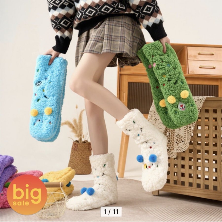 Giày giữ nhiệt Baldashup hình thú bông anh túc 1+1 Size FREE