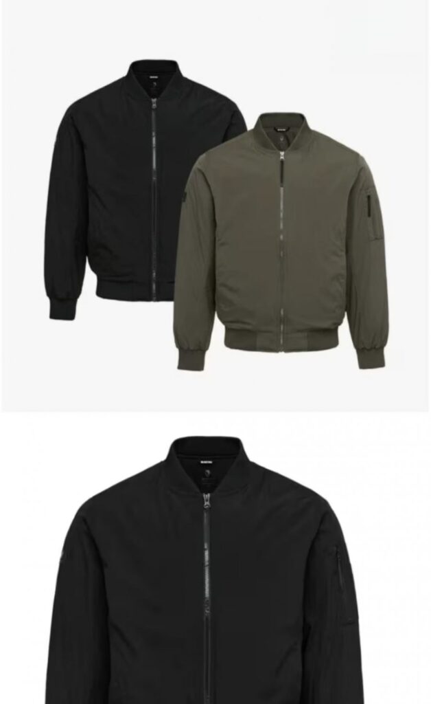 Áo khoác độn Bomber L dành cho nam màu đen Yak