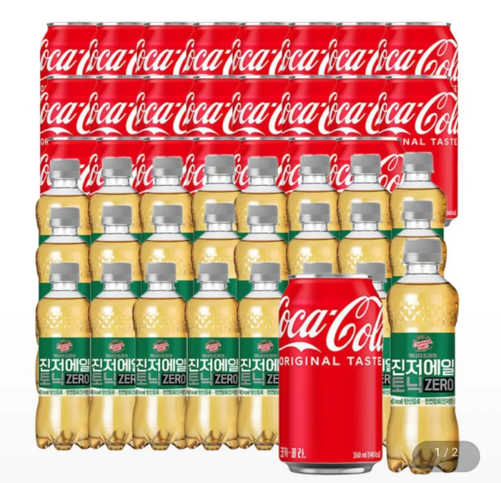 Coca Cola 350ml 24 lon + Canada Ginger Ale Tonic Zero 300ml 24 lon