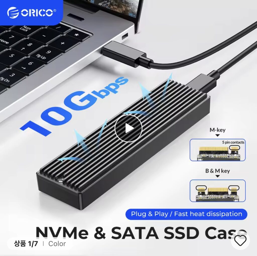 [Ali] Vỏ SSD ORICO NVMe USB Type C thế hệ thứ 2 10Gbps