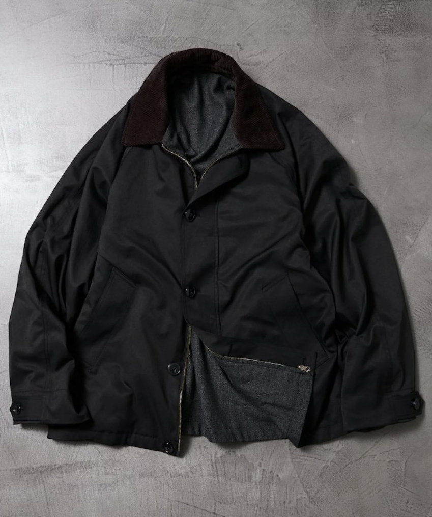 Freex Store Áo khoác đi săn có cổ bằng vải nhung có thể đảo ngược Relax Fit