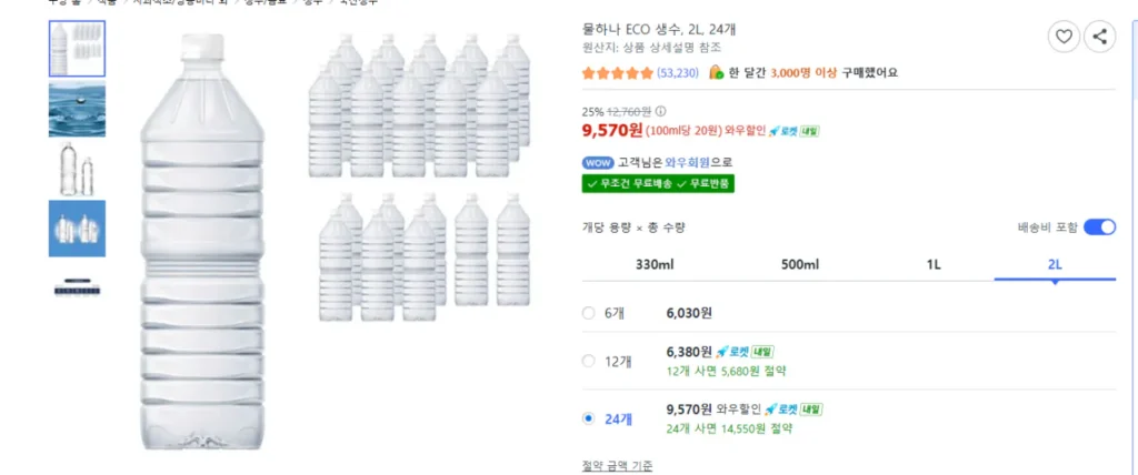 Nước đóng chai Jiri Mountain Water Hana ECO, 2L, 24 chiếc