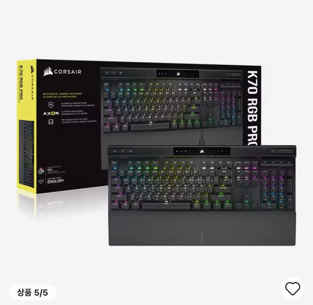 [Ali] Bàn phím cơ chơi game quang học Corsair K70 RGB PRO OPX màu đỏ đen/trắng