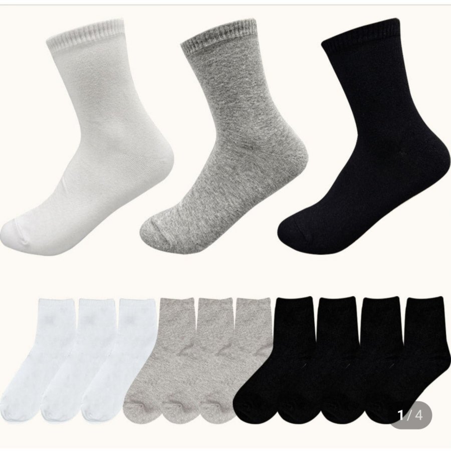 10 đôi tất trơn cỡ vừa cơ bản