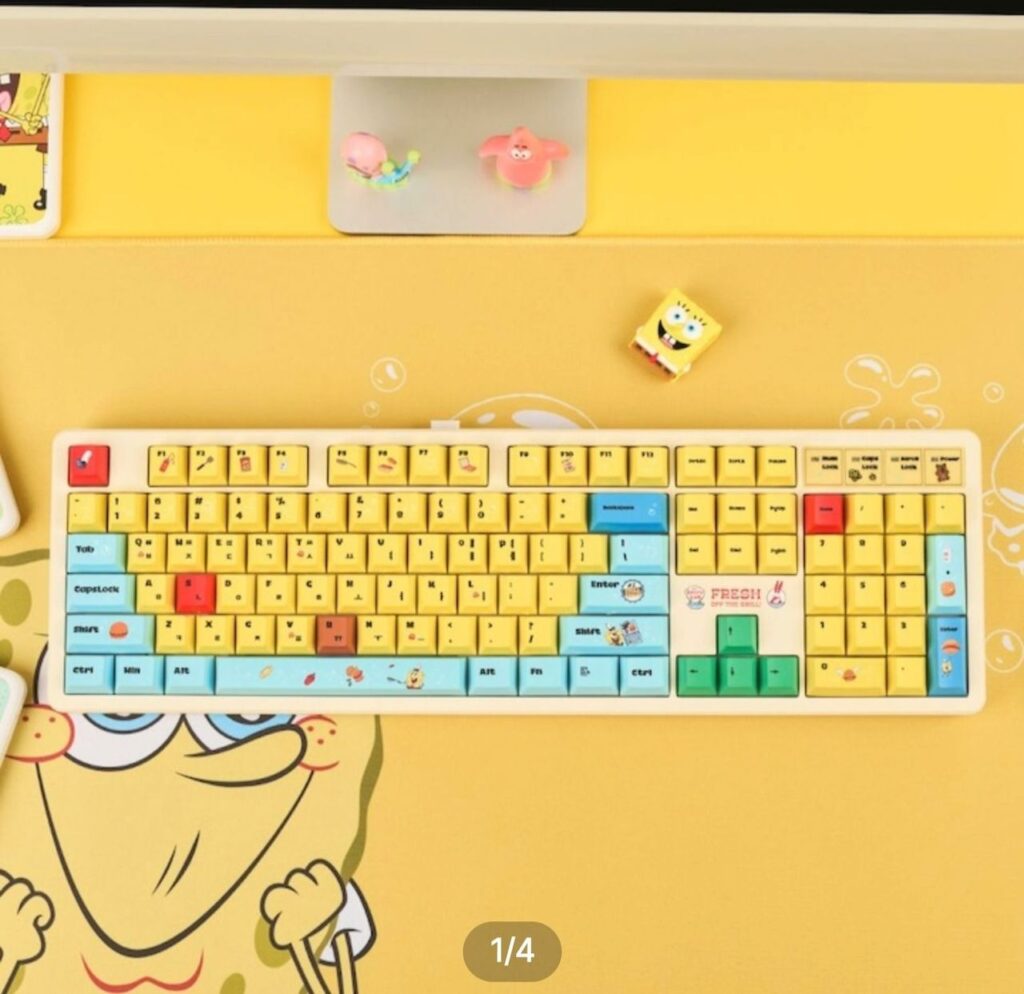 Bàn phím cơ có dây/không dây Qsen Q104 SpongeBob Edition PBT