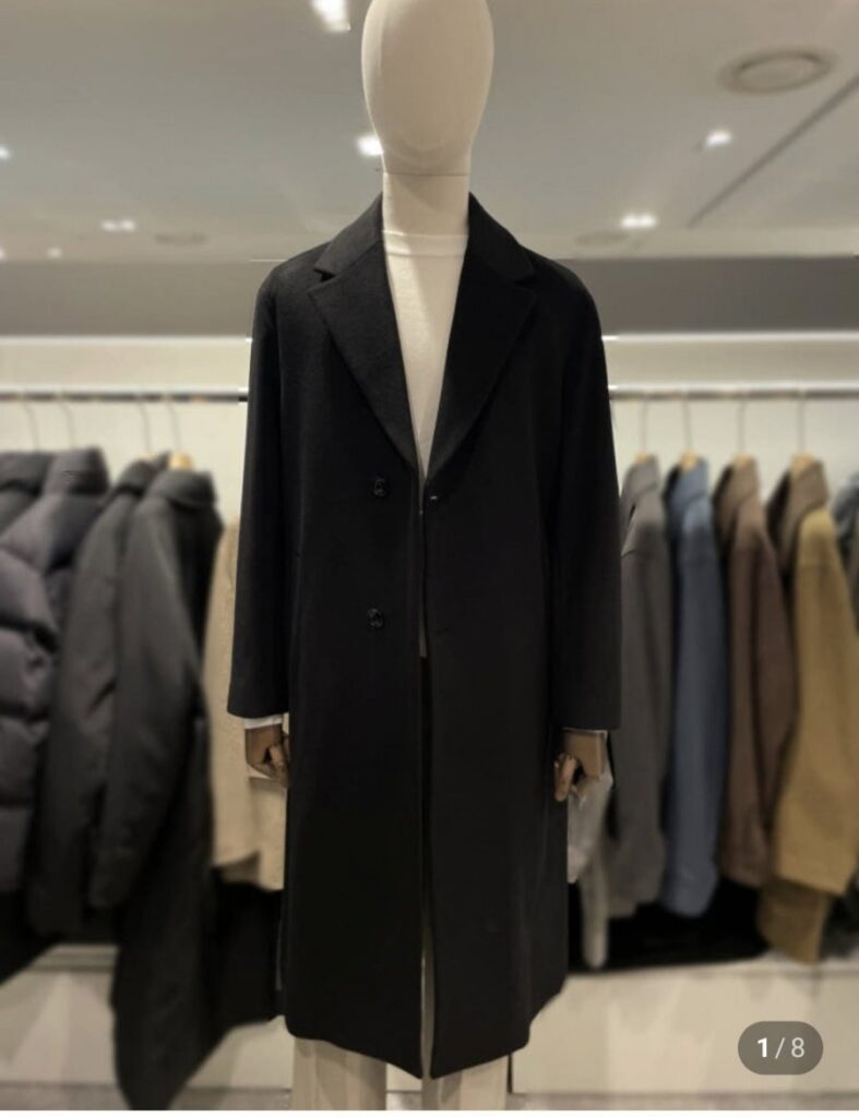 Áo khoác len màu đen bán vừa vặn bằng len cashmere cao cấp của Sieke