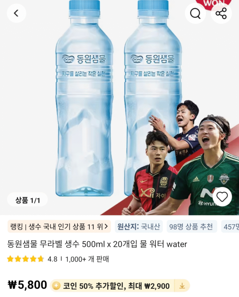 [Ali] Nước đóng chai không nhãn Dongwon Saemmul 500ml x 20 miếng khuyến mãi xu