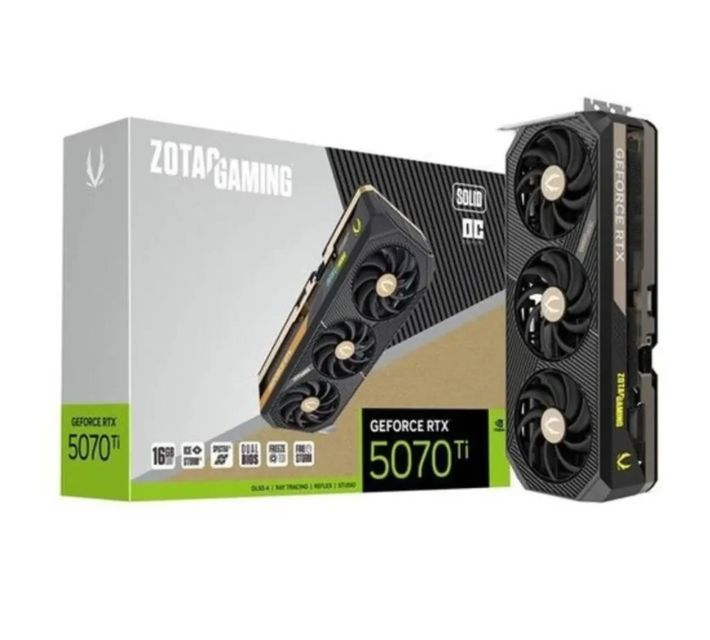 Card đồ họa ZOTAC GAMING GeForce RTX 5070 Ti SOLID OC D7 16GB