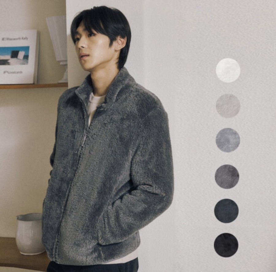 Lông cừu mềm có khóa kéo cổ cao của Polham