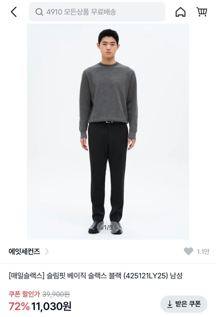 Quần lửng cơ bản Slim Fit 8 giây 