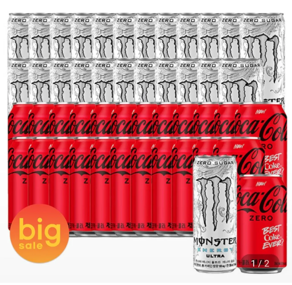 Monster Energy Ultra 355ml 24 lon + Coca-Cola Zero 350ml x 24 lon