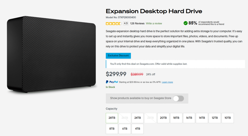 [Khác] Ổ cứng gắn ngoài Seagate Expansion ’28TB’