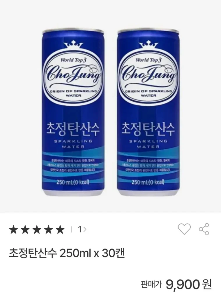 Nước có ga Chojeong 250ml x 30 lon