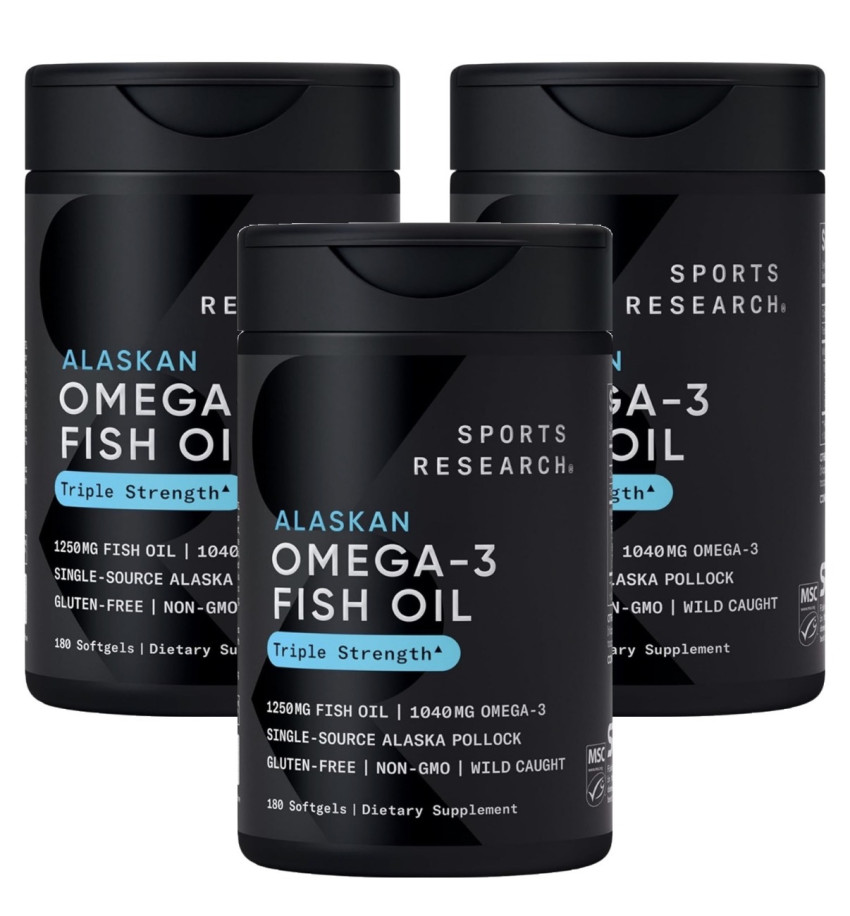 Nghiên cứu thể thao Omega-3 180 viên, 3 chiếc