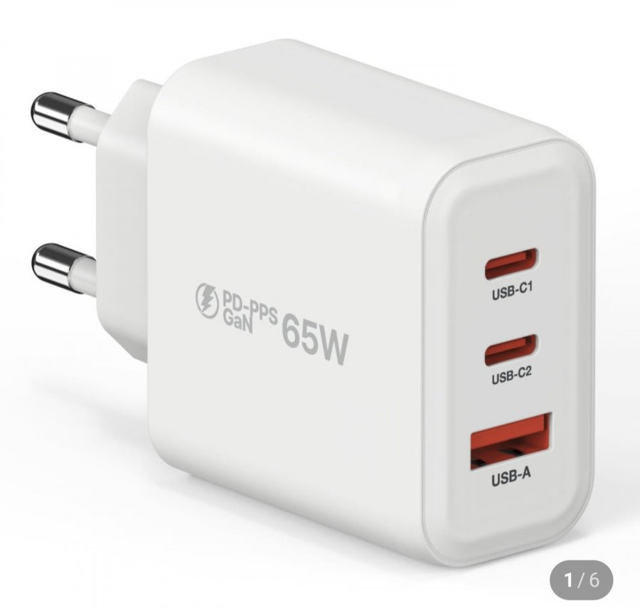 Adapter sạc đa năng 3 cổng GaN PD 65W C loại 3 cổng cực nhanh