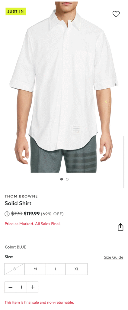 Sơ mi ngắn tay Thom Browne