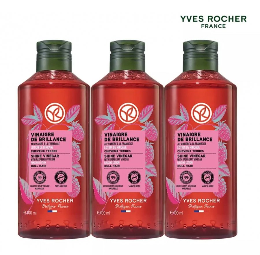 Giấm tóc Yves Rocher Raspberry Shine 400ml 3 chiếc