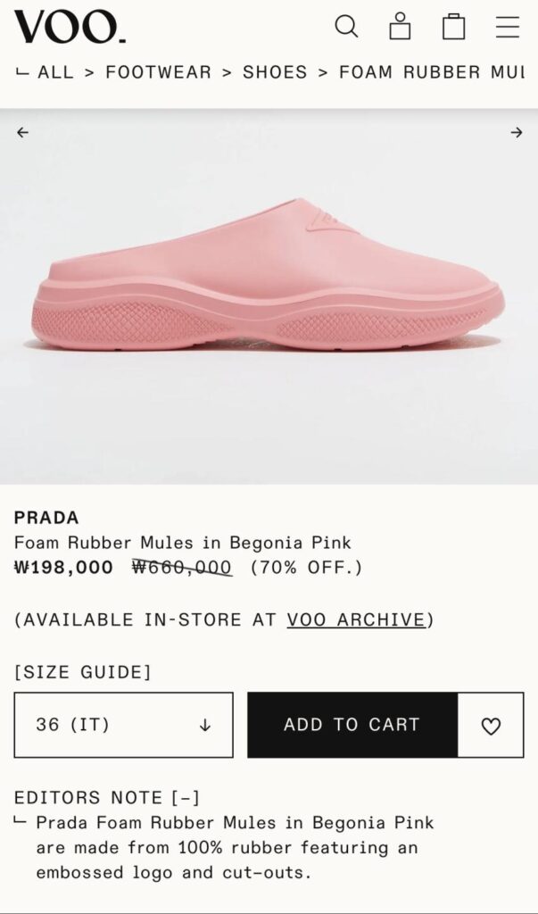 Prada Bọt Cao Su Mule Tribute