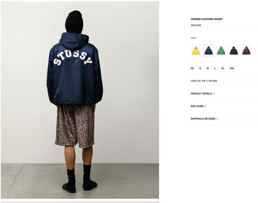 Áo khoác Coach có mũ trùm đầu màu xanh hải quân