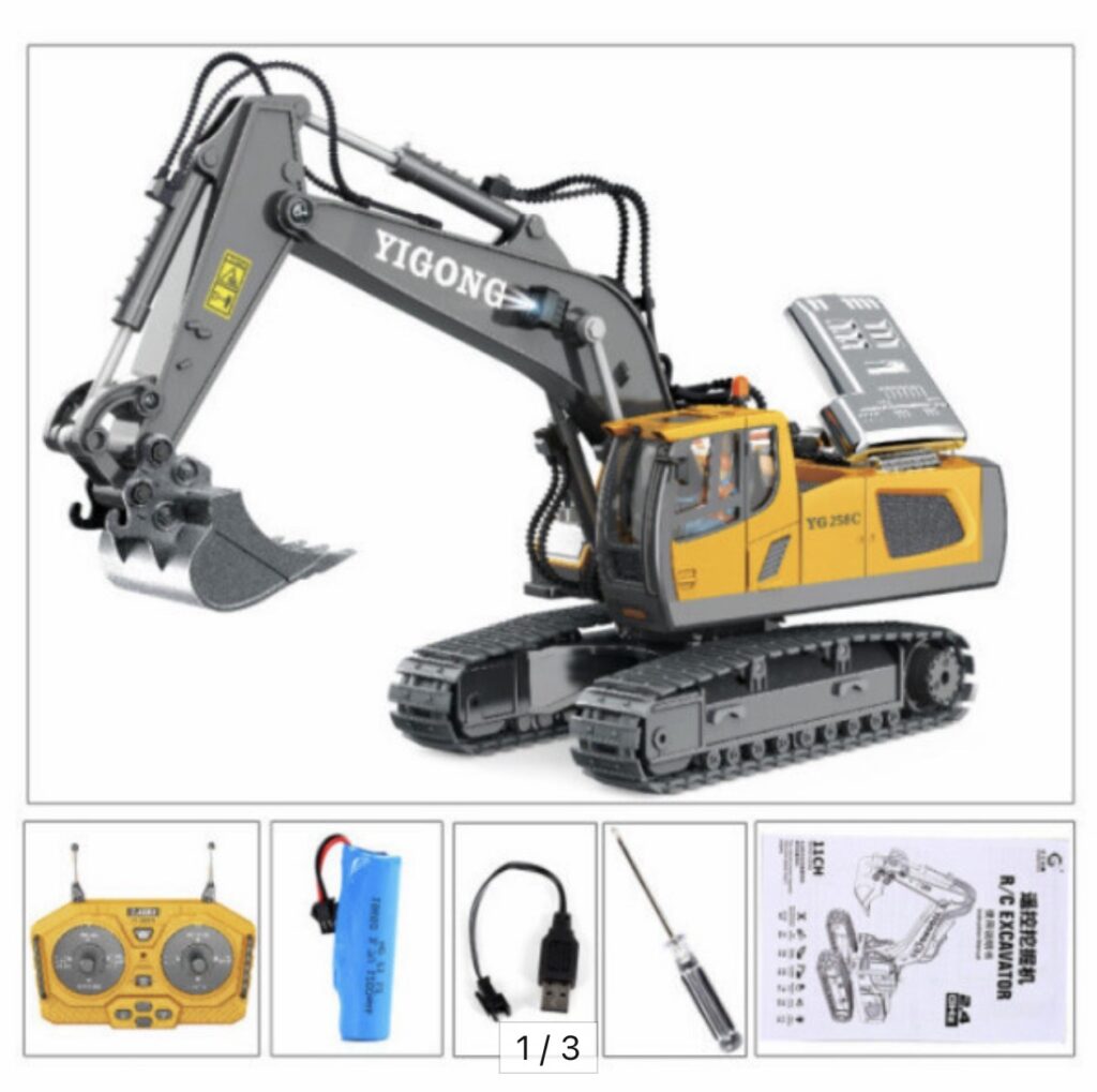 [Đấu giá] PRO RC thiết bị nặng hợp kim 1:20 RC xe 11 kênh máy xúc xe ủi đất xe ben