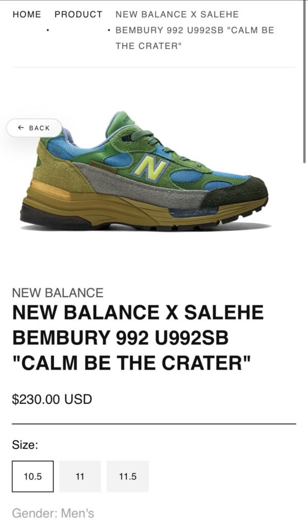 Oneness New Balance 992 Salehvembury