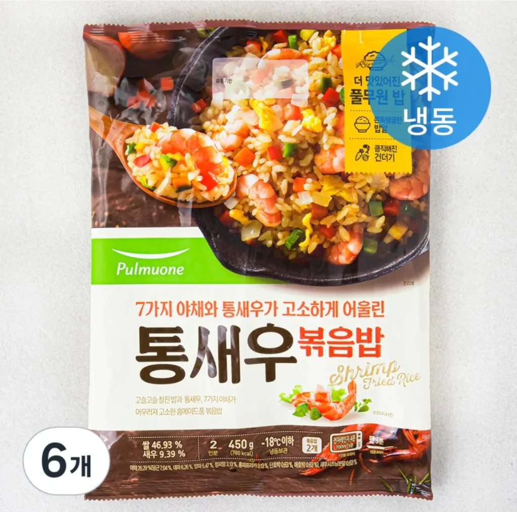 Cơm Chiên Tôm Nguyên Con Pulmuone cho 2 Người (Đông Lạnh), 450g, 6 Miếng