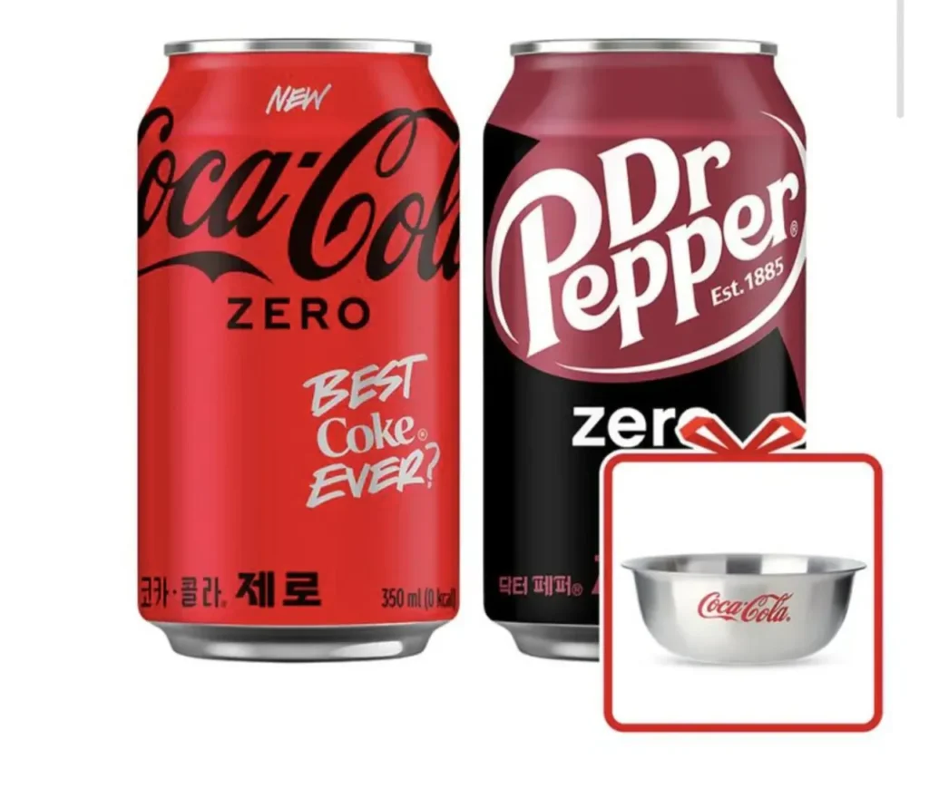 24 lon Coke Zero 350ml + 24 lon Dr. Pepper Zero 350ml + quà tặng