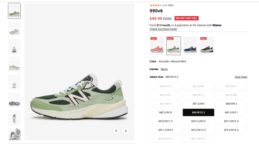 Bơ New Balance 990V6