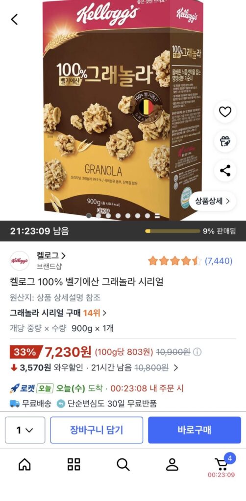 Ngũ cốc granola Bỉ 100% của Kellogg