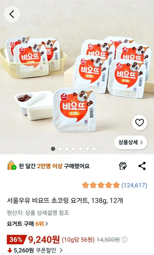 Sữa chua vòng sô cô la Seoul Milk Biyotte 138g 12 miếng