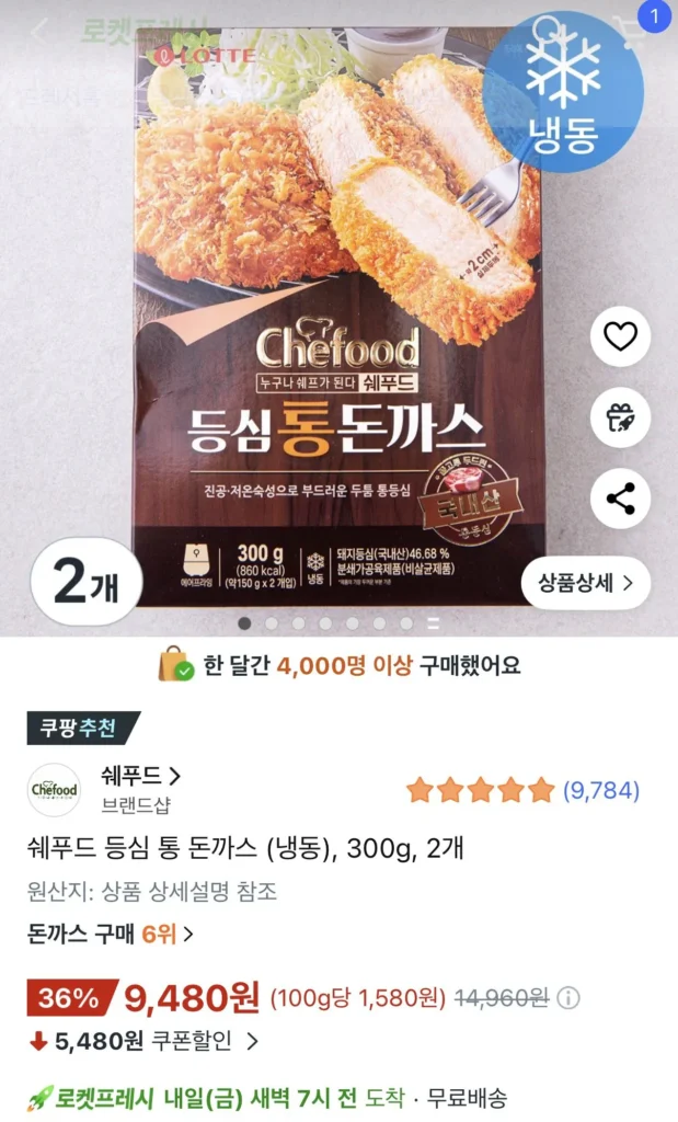 Thịt thăn nội Shefood (Đông lạnh) 300g 2 miếng