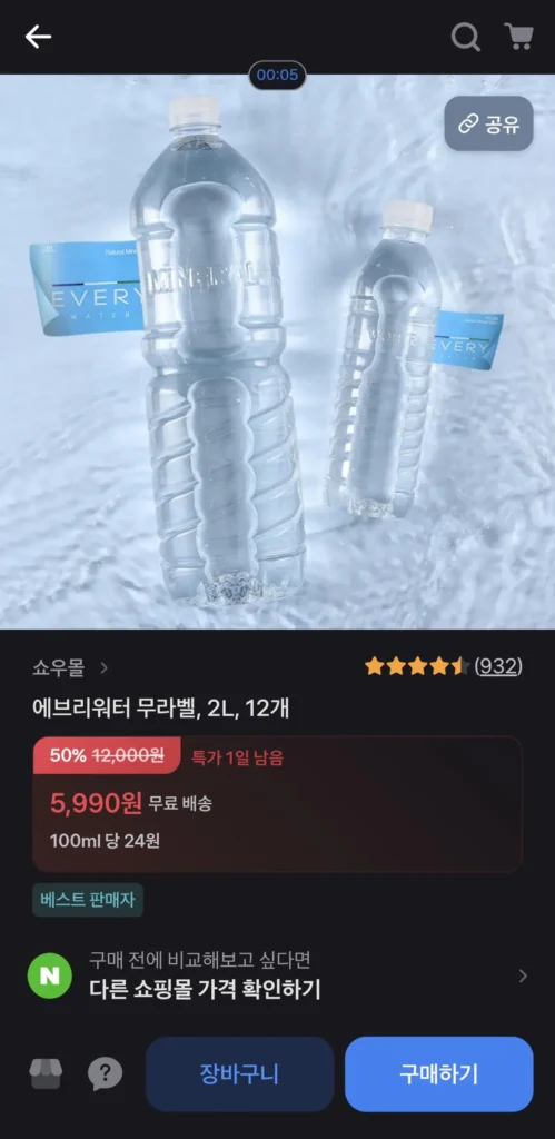 Everywater không nhãn 2L 12 gói