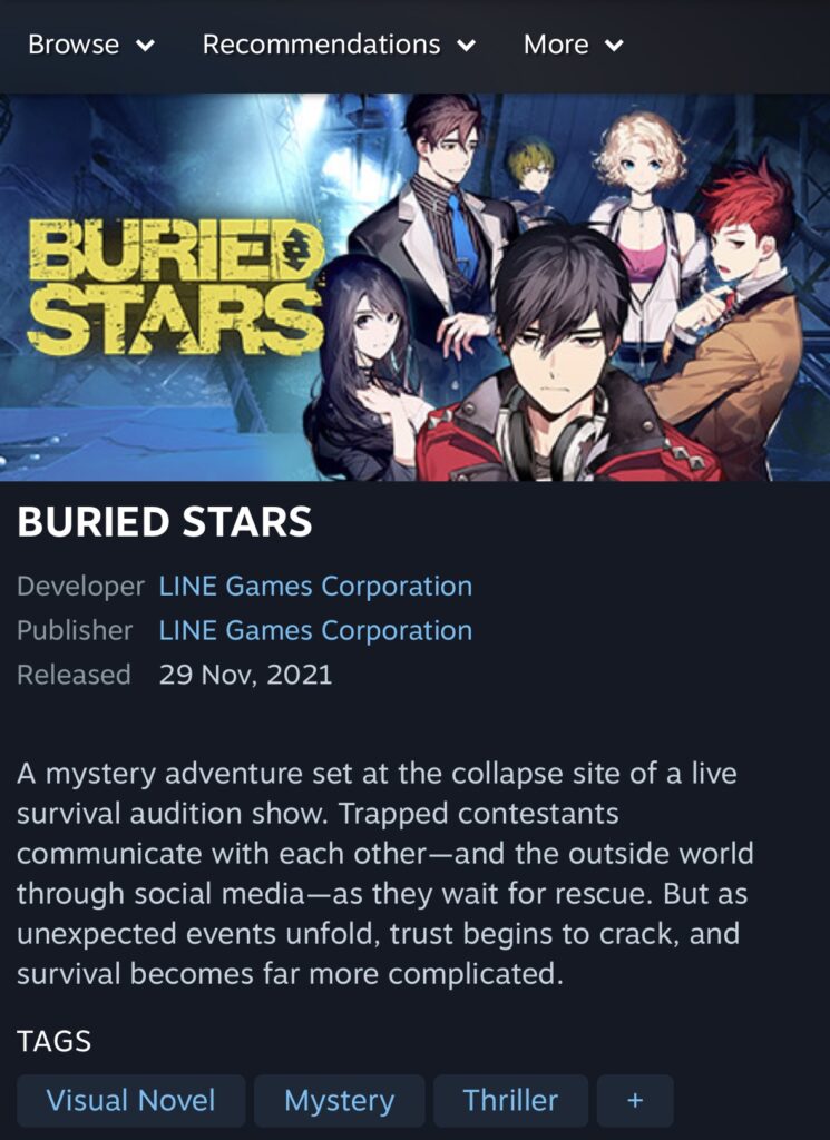 [Steam] Giảm giá 90% Buried Stars (4.100 KRW/miễn phí)