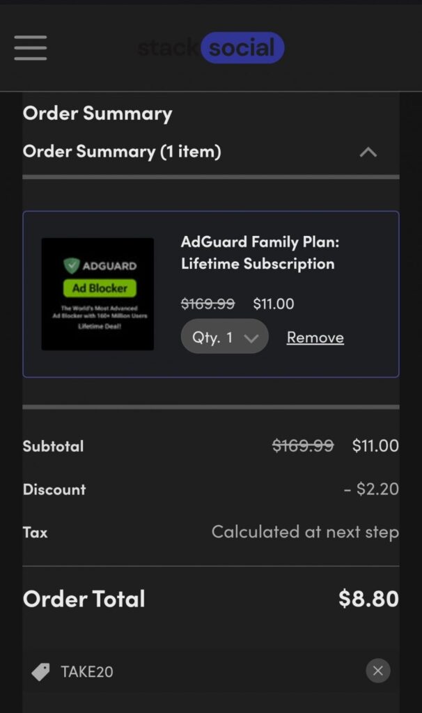 Gói dành cho gia đình Adguard
