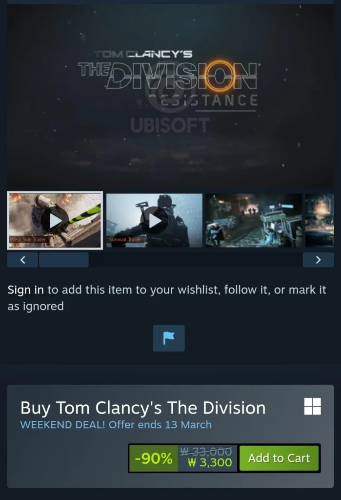 Tom Clancy’s The Division -90%