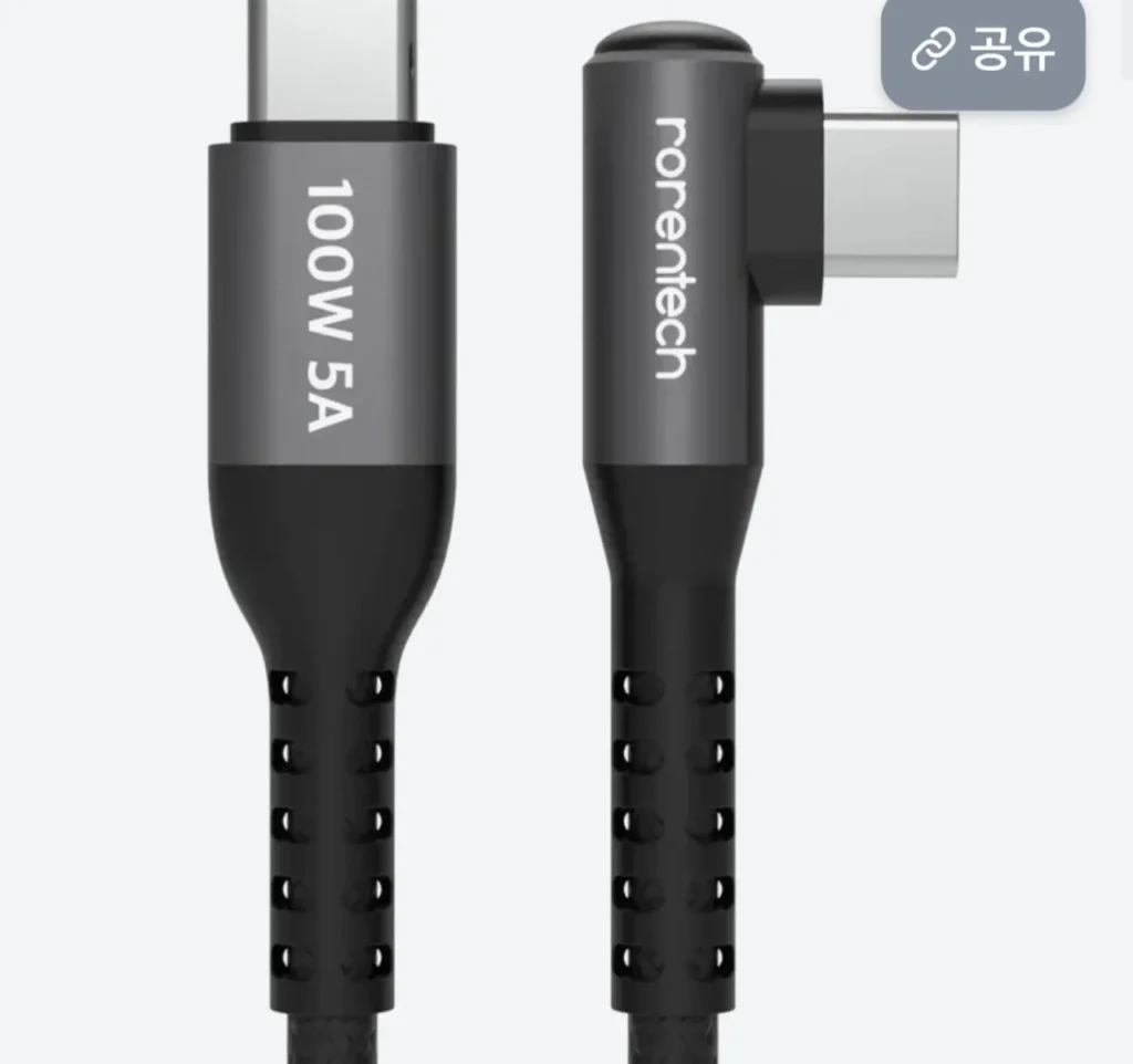 Cáp sạc cực nhanh 100W Rorantec hình chữ L