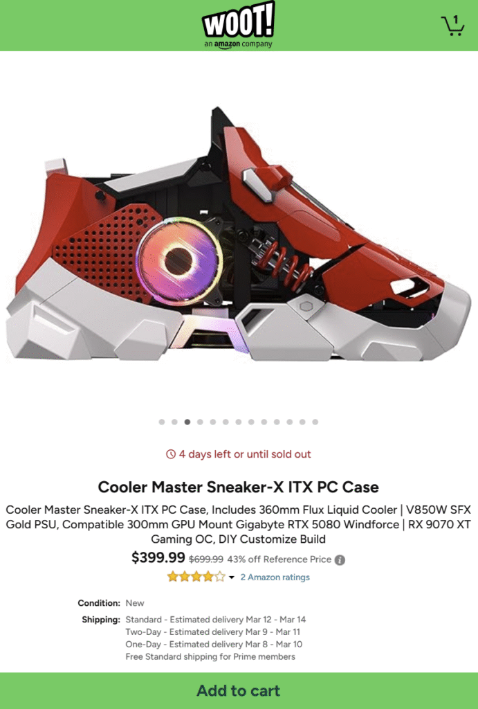 [Khác] Vỏ Cooler Master SNEAKER X