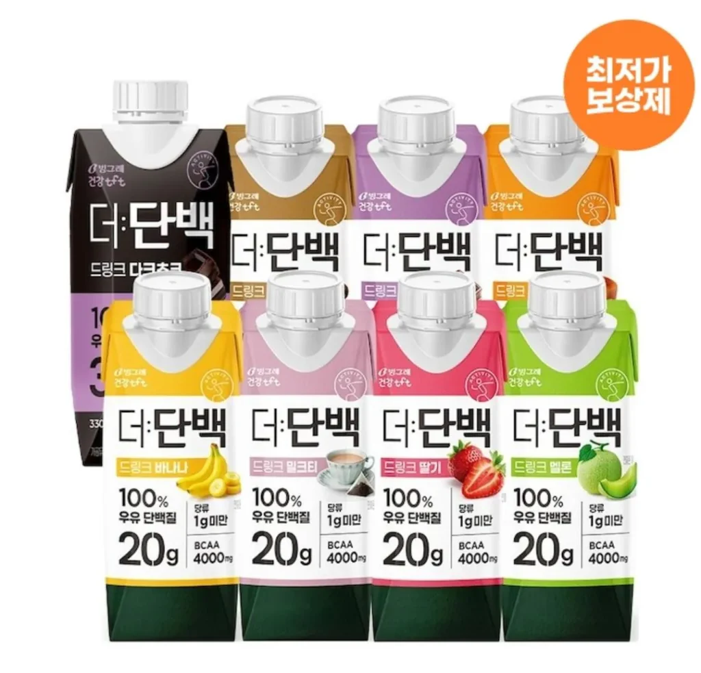 Binggrae The Protein 8 loại 18 gói + 18 gói tùy chọn