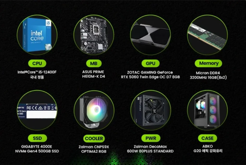 12400f 5060 16gb 500gb toàn thân