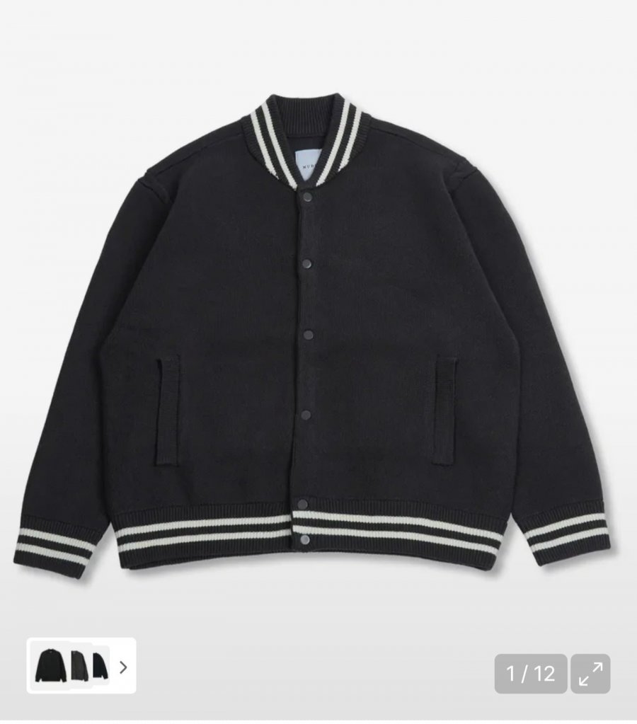 Áo len dệt kim màu bùn Modal Varsity than