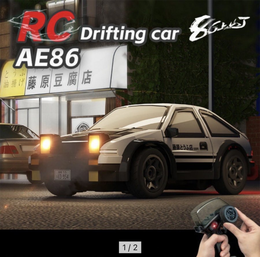 Ban đầu D TOYOTA AE86 Mini Drift Table Top Xe RC 1:64 4WD