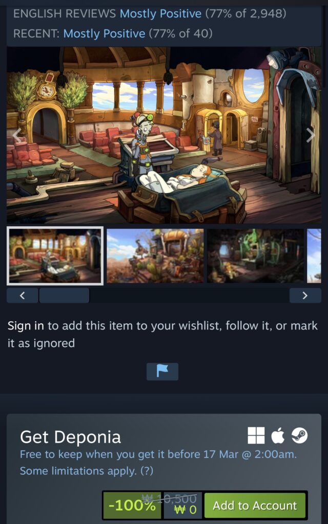 [Steam] Deponia (Miễn phí/Miễn phí)